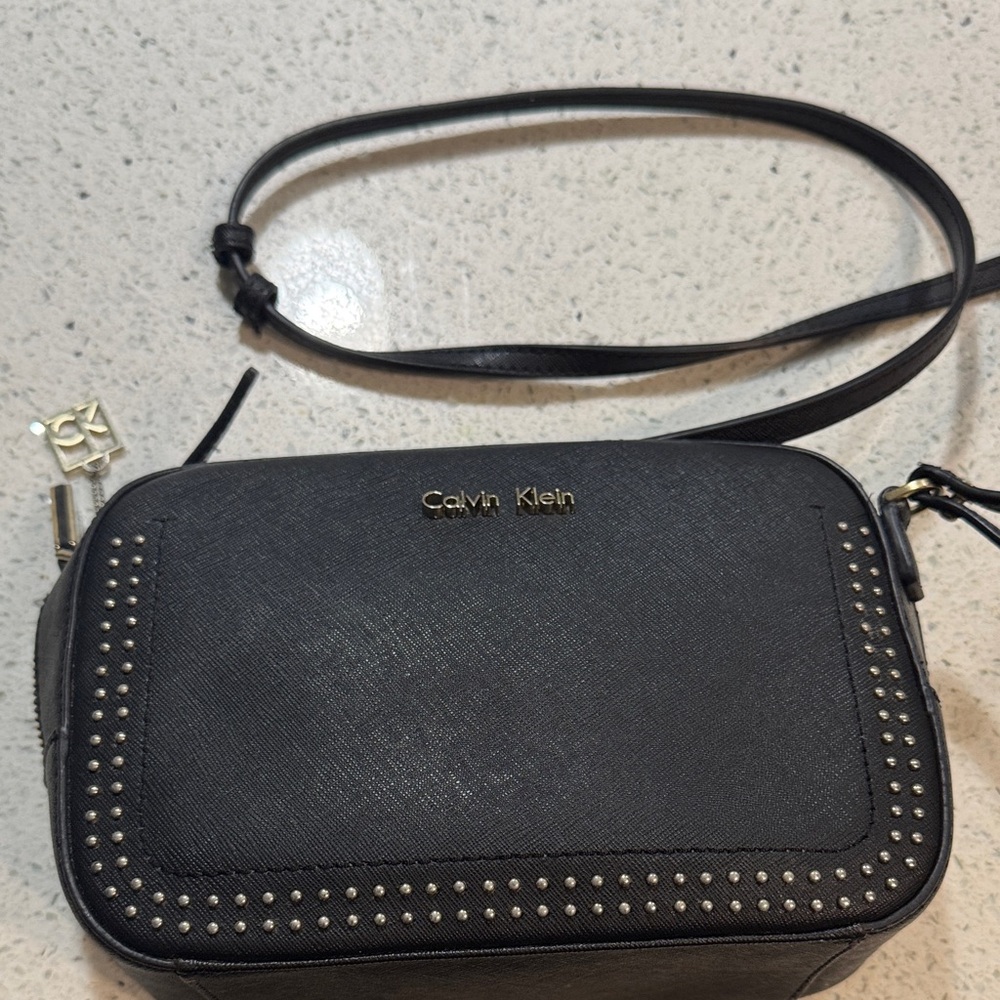 Calvin Klein Black Crossbody Bag with Studs